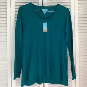 Long Sleeve shark bite hem loose tunic